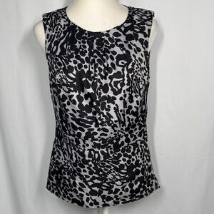 ❤️3/$30 Ann Taylor Elegant Black and Gray Sleeveless Top